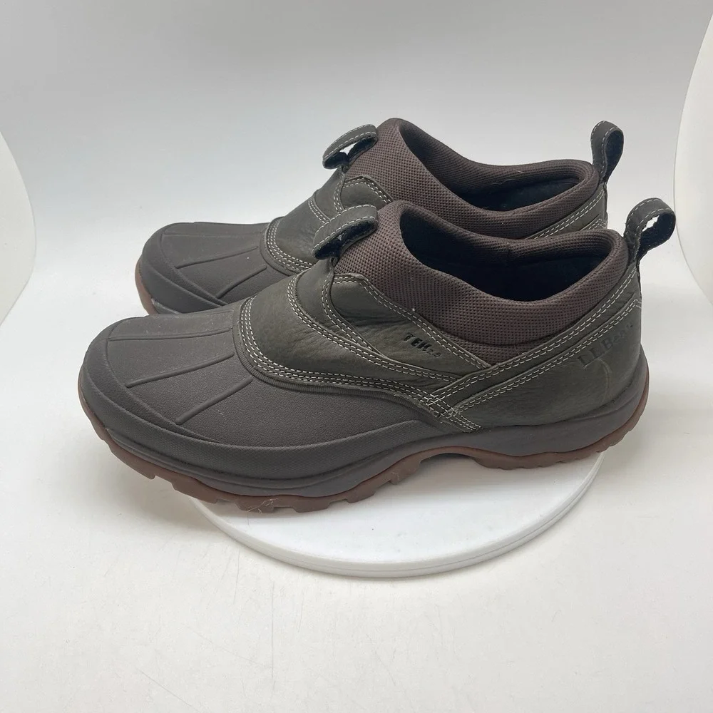 LL Bean Storm Chaser Tek 2.5 Mens 13M Brown Slip On Rubber Low Duck Boots 507173
